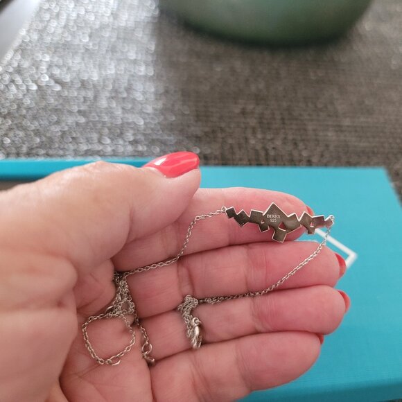 Birks Cluster Stud Sterling Silver Necklace - Picture 4 of 5